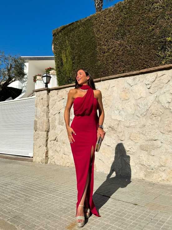 vestido graduacion asimetrico